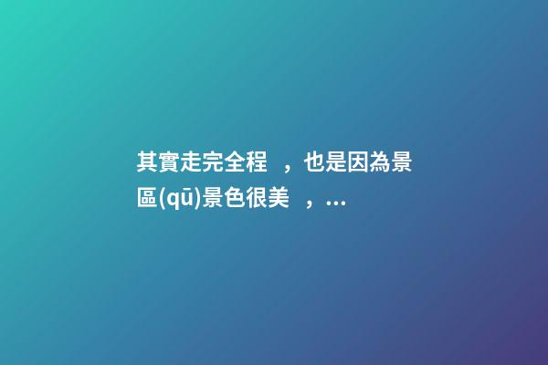 其實走完全程，也是因為景區(qū)景色很美，絕對值得游覽，加上在山坡上行走，涼風(fēng)習(xí)習(xí)